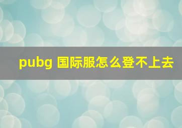 pubg 国际服怎么登不上去